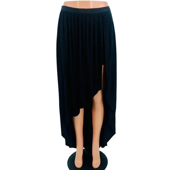 Vintage Y2K Urban Outfitters Black High-Low Maxi Skirt W/ Shorts Whimsygoth Boho - Picture 2 of 12